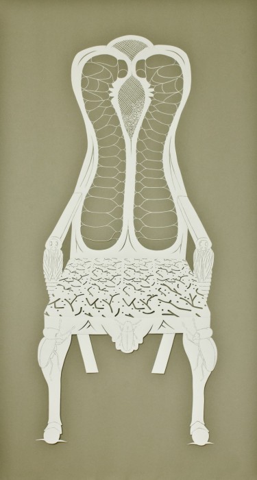 Furniture Beetle Arm Chair, Cut Paper by Gail Cunningham